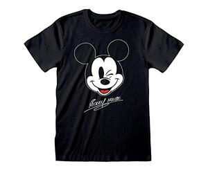 Disney Mens Mickey Mouse T-Shirt Short Sleeve Mickey Tee Black XX-Large