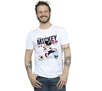 Disney Men's Mickey Mouse Team Mickey Football T-Shirt White Large