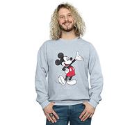 Disney Men's Mickey Mouse Traditional Wave Sweatshirt Sport Grey X-Large