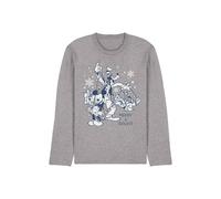 Disney Men's Mickey Mouse Vintage Merry, Bright & Tied Up In Lights T-Shirt in Light Grey | Size: Medium Disney Light Grey M