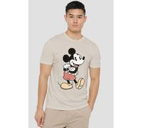 Disney Men's Mickey Showtime T-Shirt, Grey Heather in Beige | Size: 2XL Disney Beige 2XL