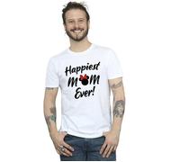 Disney Men's Minnie Mouse Happiest Mom Ever T-Shirt in White | Size: Large Disney White L