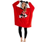 Disney Women's Hoodies, Oversized Blanket Hoodie, Minnie and Mickey Gifts (Red)