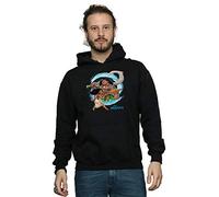 Disney Men's Moana and Maui Wave Hoodie Black Large