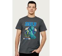 Disney Men's Monsters University Sulley Leaning On Mike Pixar T-Shirt in Charcoal | Size: 2XL Disney Charcoal 2XL