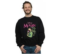 Disney Men's Mulan Pink Magnolia Sweatshirt in Black | Size: Medium Disney Black M