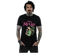 Disney Men's Mulan Pink Magnolia T-Shirt in Black | Size: Medium Disney Black M