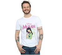 Disney Men's Mulan Pink Magnolia T-Shirt in White | Size: Medium Disney White M