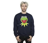Disney Men's Muppets Kermit Head Sweatshirt Navy Blue X-Large