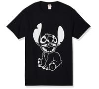 Disney Men's Negative Stitch T-Shirt, Black, Medium