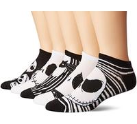 Disney Men's Nightmare Before Christmas 5 Pack No Show Socks Casual, Assorted Neutral, One Size (Pack of 5)
