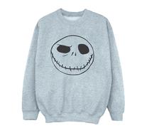 (M, Sports Grey) Disney Mens Nightmare Before Christmas Jack's Big Face Sweatshirt