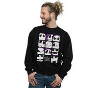 Disney Men's Nightmare Before Christmas Many Faces of Jack Squares Hoodie Black XXXX-Large