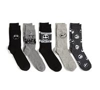 Disney mens Nightmare Before Christmas Men's 5 Pack Crew Socks, Black Grey Multi, 10-13