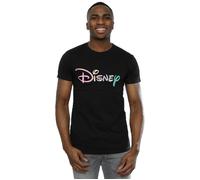 Disney Men's Pastel Logo T-Shirt in Black | Size: Medium Disney Black M