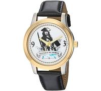 Disney Men's Pirates Analog-Quartz Watch with Leather-Synthetic Strap, Black, 18 (Model: WDS000378)