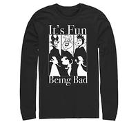 Disney Men's Princesses Bad Fun Tops Long Sleeve Tee Shirt T, Black, 4XL Big
