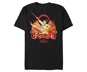 Disney Men's Raging Fire Mulan T-Shirt, Black, 3XL