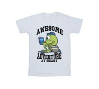 Disney Men's Reading Awesome Mike Wazowski Cotton T-Shirt in White | Size: Large Disney White L
