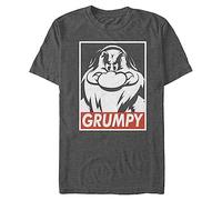 Disney Men's Snow White and Seven Dwarfs Grumpy Graphic T-Shirt, Charcoal Heather, Large