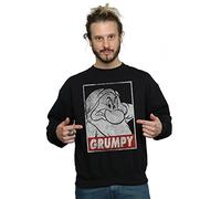 Disney Men's Snow White Grumpy Dwarf Poster Sweatshirt Black Large