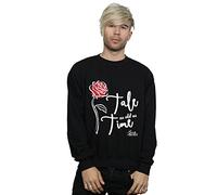 Disney Men's Tale As Old As Time Rose Sweatshirt Black Medium