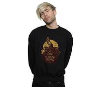 Disney Men's The Lion King Movie Sunrise Collage Sweatshirt Black Small