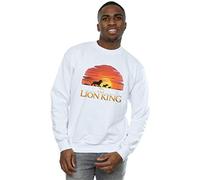 Disney Men's The Lion King Movie Sunset Logo Sweatshirt White XX-Large