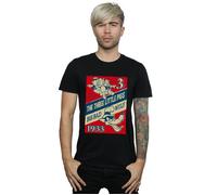 Disney Men's Three Little Pigs & The Big Bad Wolf T-Shirt in Black | Size: Medium Disney Black M