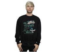 Disney Men's Three Little Pigs Who´s Afraid Of The Big Bad Wolf Sweatshirt in Black | Size: Medium Disney Black M