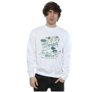 Disney Men's Three Little Pigs Who´s Afraid Of The Big Bad Wolf Sweatshirt in White | Size: Medium Disney White M