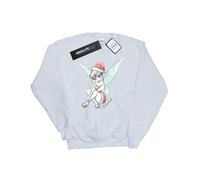 (S, White) Disney Mens Tinkerbell Christmas Fairy Sweatshirt