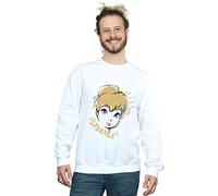 Disney Men's Tinkerbell Sparkle Sweatshirt Large White