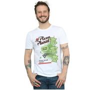 Disney Men's Toy Story 4 Pizza Planet Little Green Men T-Shirt in White | Size: Small Disney White S