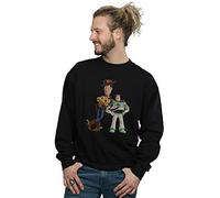 Disney Men's Toy Story Buzz and Woody Standing Sweatshirt Black XX-Large
