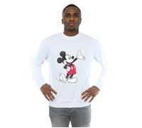 Disney Men's Traditional Wave Mickey Mouse Sweatshirt in White | Size: 3XL Disney White 3XL