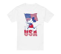 Disney Mens USA Mickey Mouse T-Shirt (White) Cotton - Size X-Large