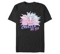Disney Men's Villain Crazy Cruella T-Shirt, Black, M