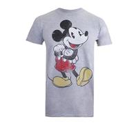 Disney Men's Vintage Mickey T Shirt, Sports Grey, XL UK