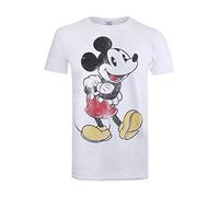 Disney Men's Vintage Mickey T Shirt, White, XL UK
