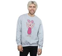 Disney Men's Winnie The Pooh Classic Piglet Sweatshirt Sport Grey XXXX-Large