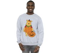 Disney Men's Winnie The Pooh Halloween Pumpkin Sweatshirt Sport Grey XXXX-Large