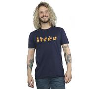 Disney Men's Winnie The Pooh Stretching T-Shirt in Navy | Size: Medium Disney Navy M