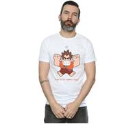 Disney Men's Wreck It Ralph Happy Face T-Shirt in White | Size: Large Disney White L