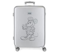 Disney Mickey 100 Medium Suitcase Gray 48x68x26 cms Rigid ABS Side combination lock 70L 3 kgs 4 Double wheels