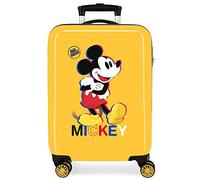 Disney Mickey All Smile Valise Cabine Multicoloured 38 x 55 x 20 cm Rigide ABS Fermeture à Combinaison Latérale 35L 2 kg 4 Doubles Roues Bagage à Main, Ochre, One Size, Cabin Suitcase