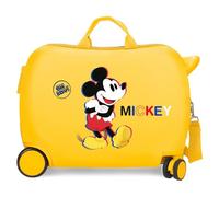Disney Mickey All Smile Valise Cabine Multicoloured 38 x 55 x 20 cm Rigide ABS Fermeture à Combinaison Latérale 35L 2 kg 4 Doubles Roues Bagage à Main, Ochre, One Size, Children's Suitcase