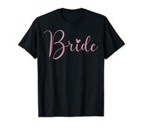 Disney Mickey And Friends Bride Cursive Pink Text Logo T-Shirt