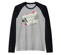 Disney Mickey And Friends Girls' Day Out Happiest Day Ever! Raglan Baseball Tee