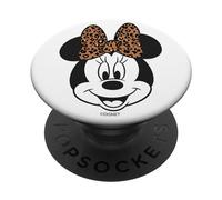 Disney Mickey And Friends Minnie Mouse Leopard Bow Big Face PopSockets Adhesive PopGrip